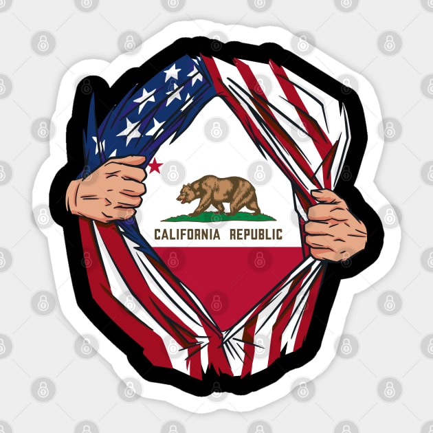 USA American Grown California Flag Sticker by tobzz